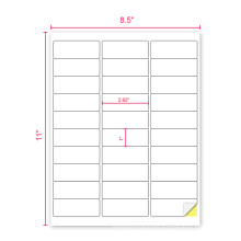 Self adhesive peel off shipping address label paper with 30 labels per sheet for Amazon FBA